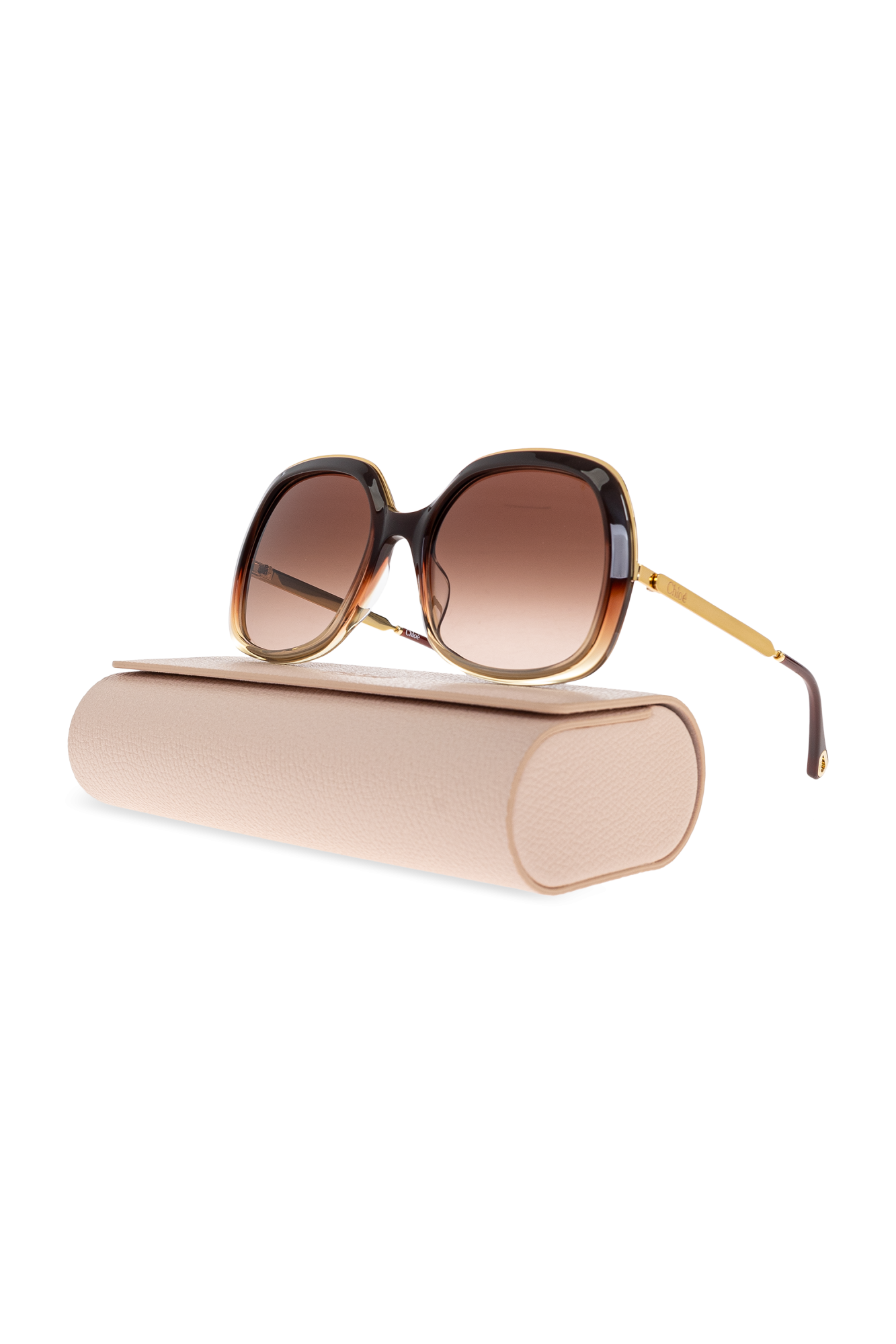サングラス CHLOE Brown Acetate Sunglasses Chloé - Xena Sunglasses in Acetate - Milk Nude Gradient Warm